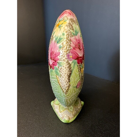Antique Nippon Moriage Moon Vase Hand Painted - Picture 2 of 9